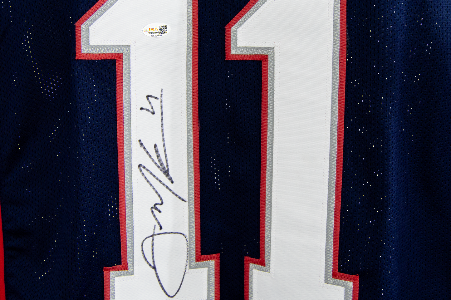 Julian Edelman Autographed Custom Blue New England Jersey
