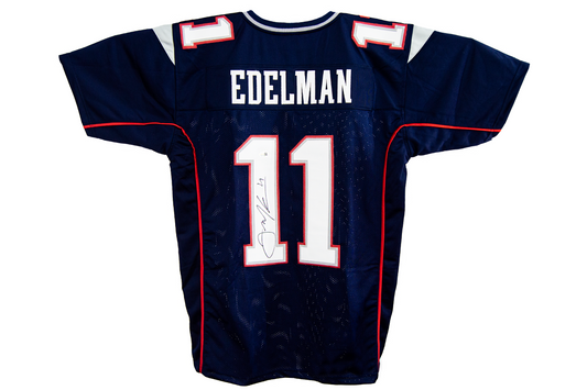 Julian Edelman Autographed Custom Blue New England Jersey