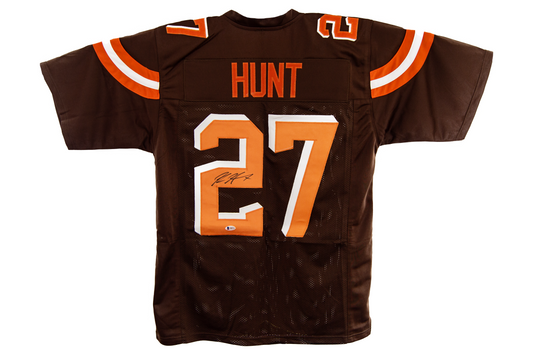 Kareem Hunt Autographed Custom Brown Cleveland Jersey