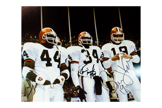 Bernie Kosar and Kevin Mack Autographed 16x20 Cleveland Browns Photo