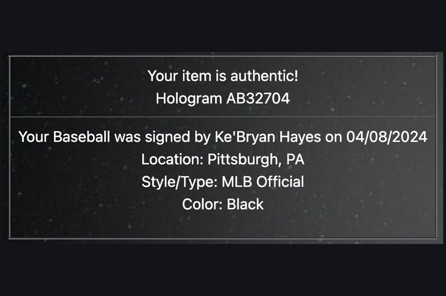 Ke'Bryan Hayes Autographed Baseball