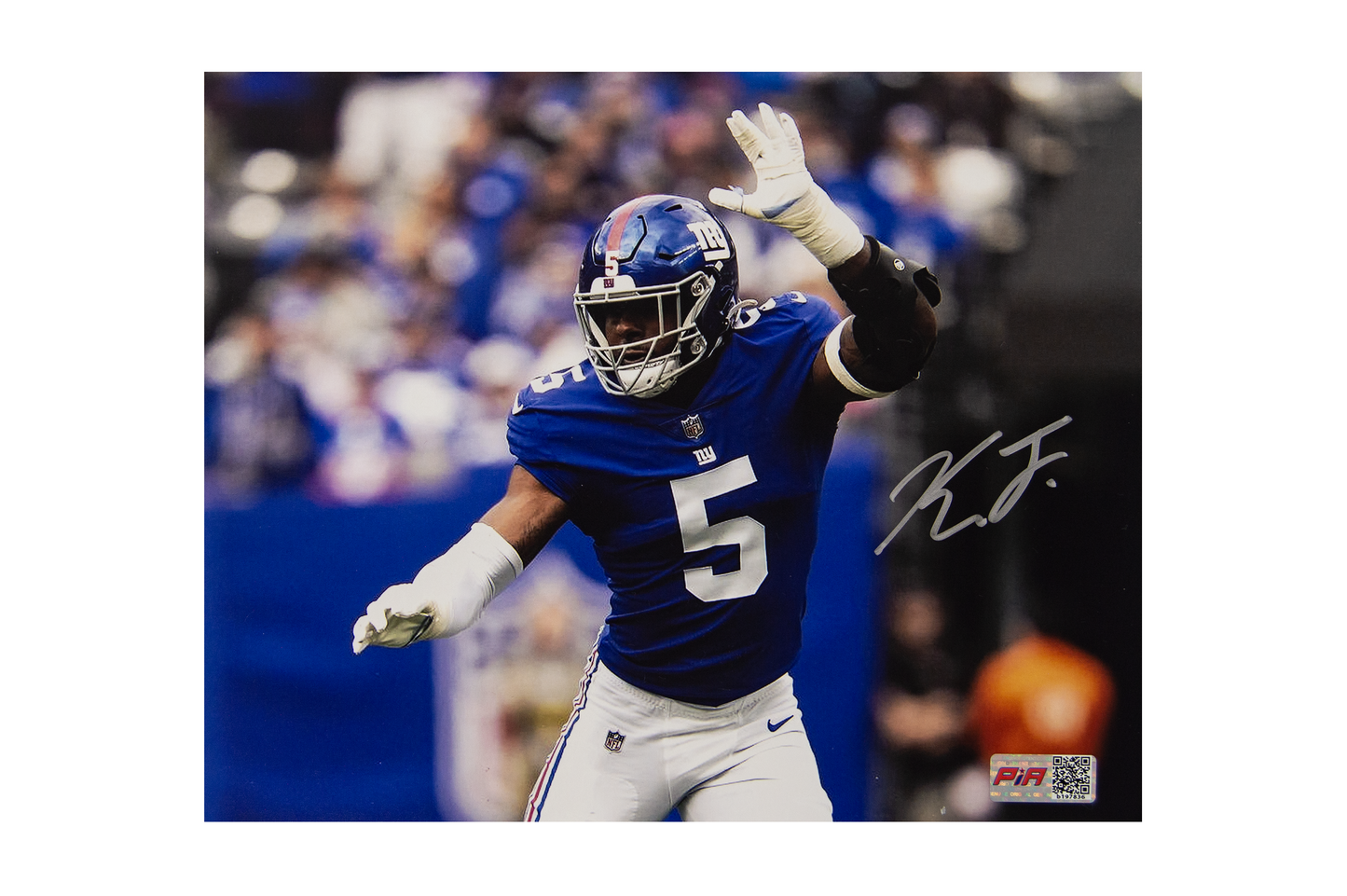 Kayvon Thibodeaux Autographed 8x10 New York Giants Photo