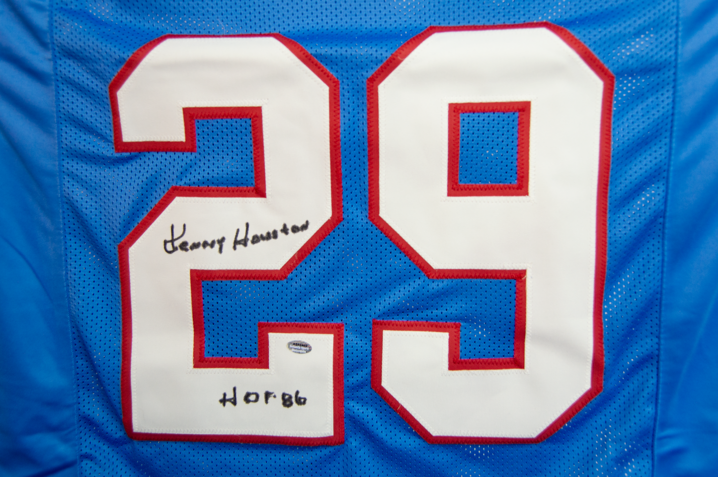 Ken Houston Autographed Blue Houston Custom Jersey (HOF '86)