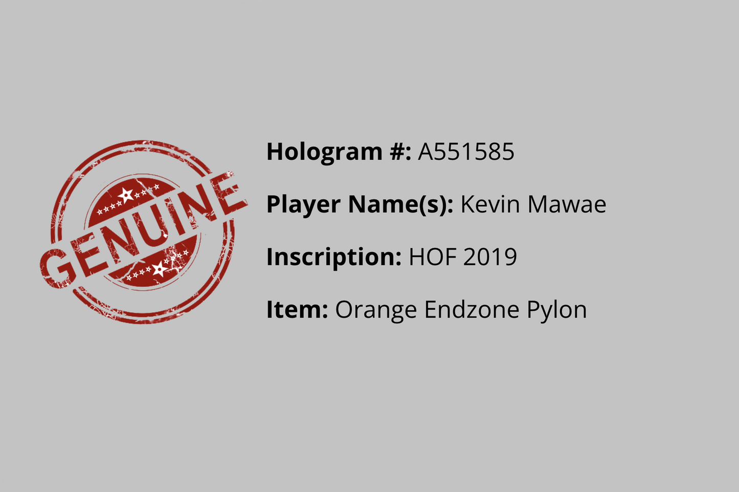 Kevin Mawae Autographed End Zone Pylon (HOF 2014)