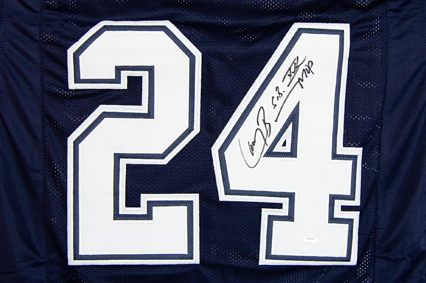Larry Brown Autographed Blue Dallas Custom Jersey (SB XXX MVP)
