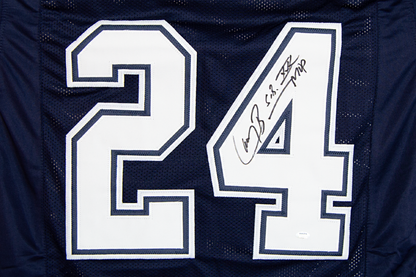 Larry Brown Autographed Blue Dallas Custom Jersey (SB XXX MVP)