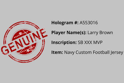 Larry Brown Autographed Blue Dallas Custom Jersey (SB XXX MVP)