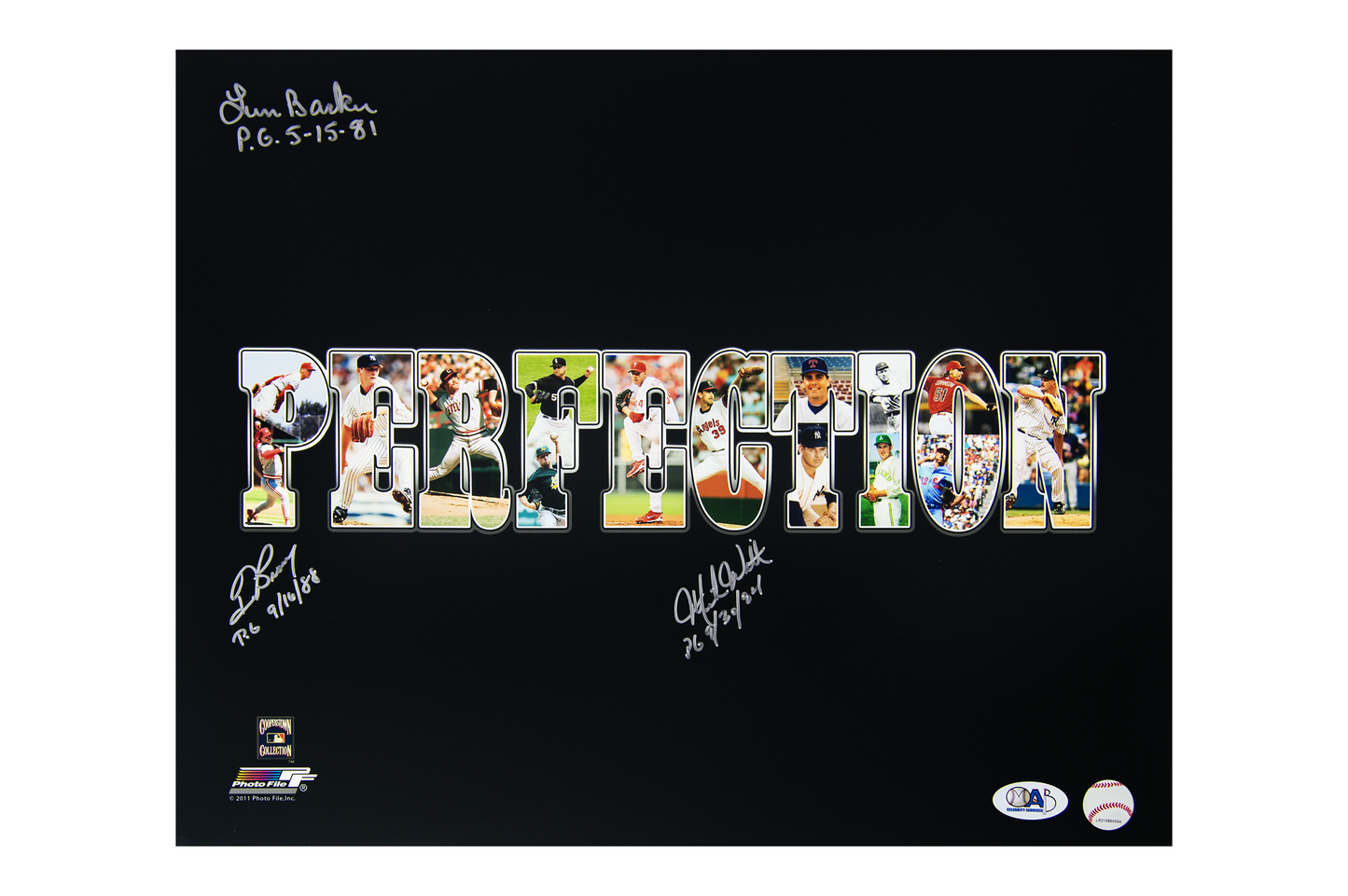 Len Barker, Mike Witt, Tom Browning Autographed 'Perfect Game' 16x20 Photo