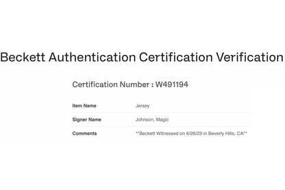 Magic Johnson Autographed Gold Los Angeles Jersey