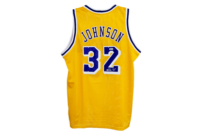 Magic Johnson Autographed Gold Los Angeles Jersey