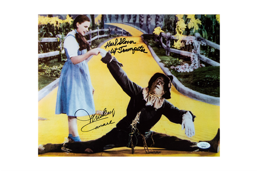 Mickey Carroll and Karl Slover Signed 'The Wizard of Oz' 11x14 Photo (1st Trumpeter)