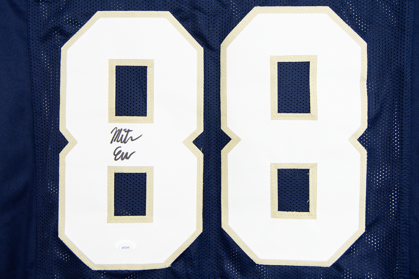 Mitchell Evans Autographed Custom Blue Notre Dame Jersey