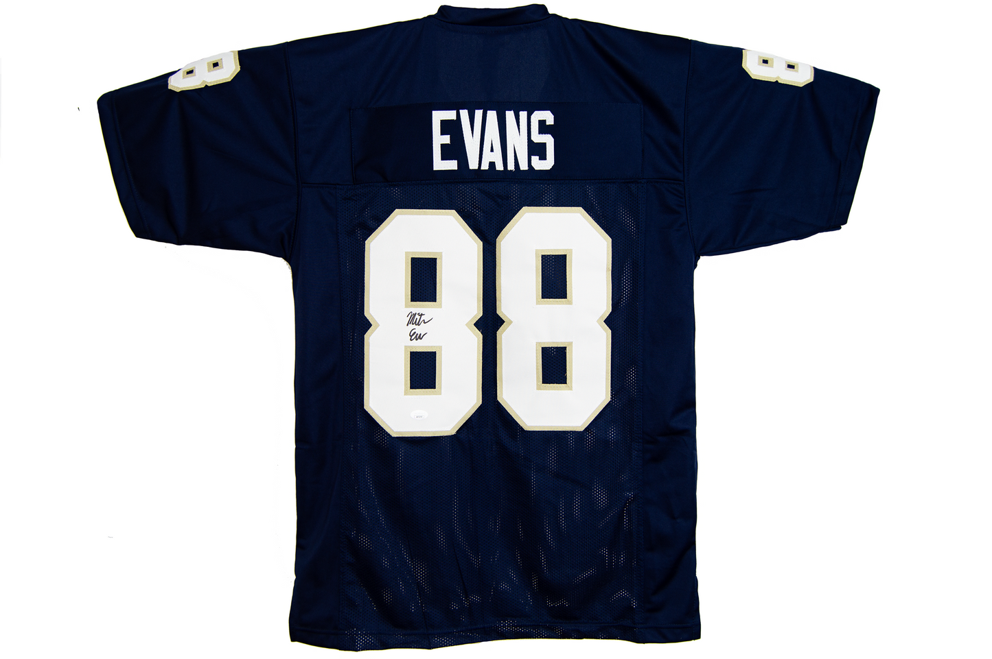 Mitchell Evans Autographed Custom Blue Notre Dame Jersey