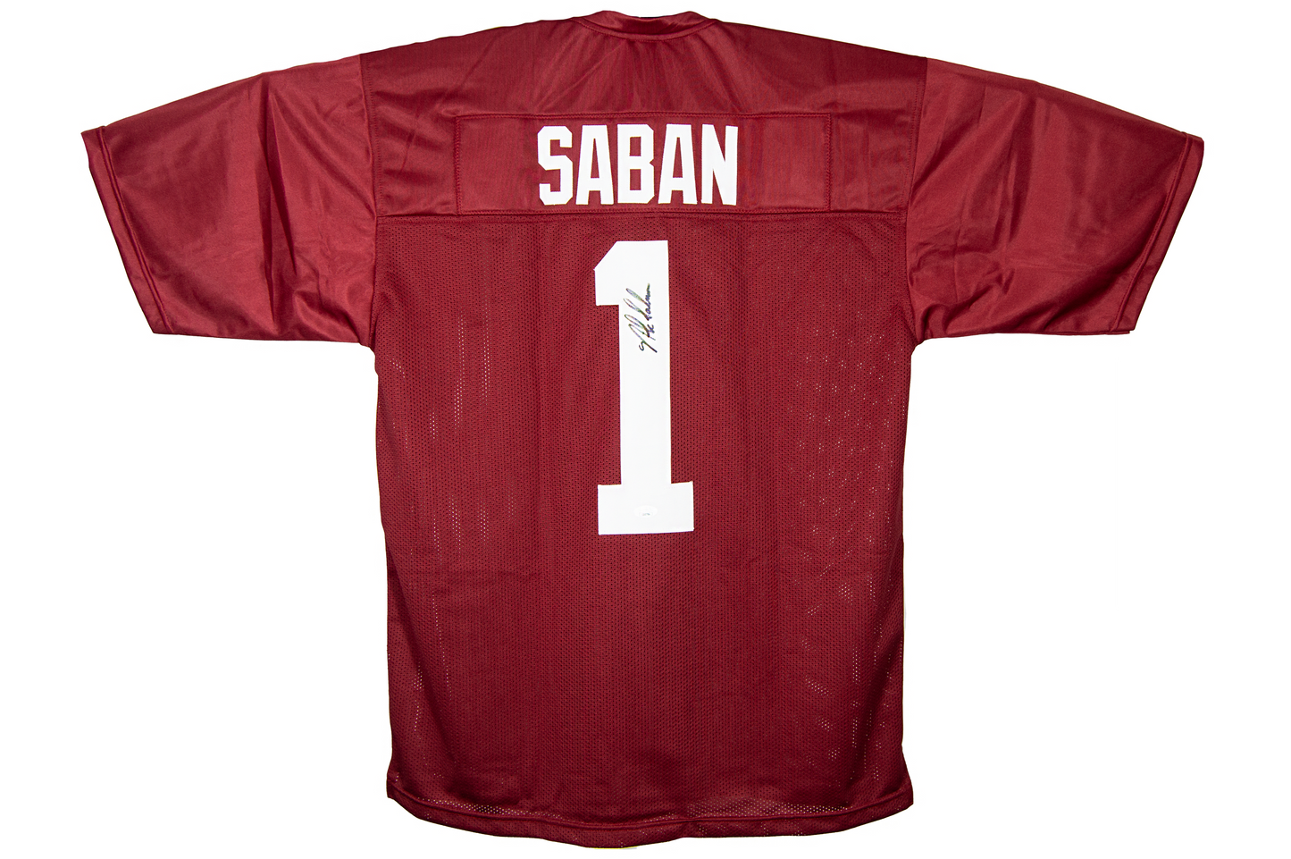 Nick Saban Autographed Custom Crimson Alabama Jersey
