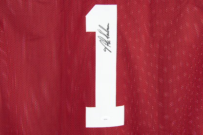 Nick Saban Autographed Custom Crimson Alabama Jersey