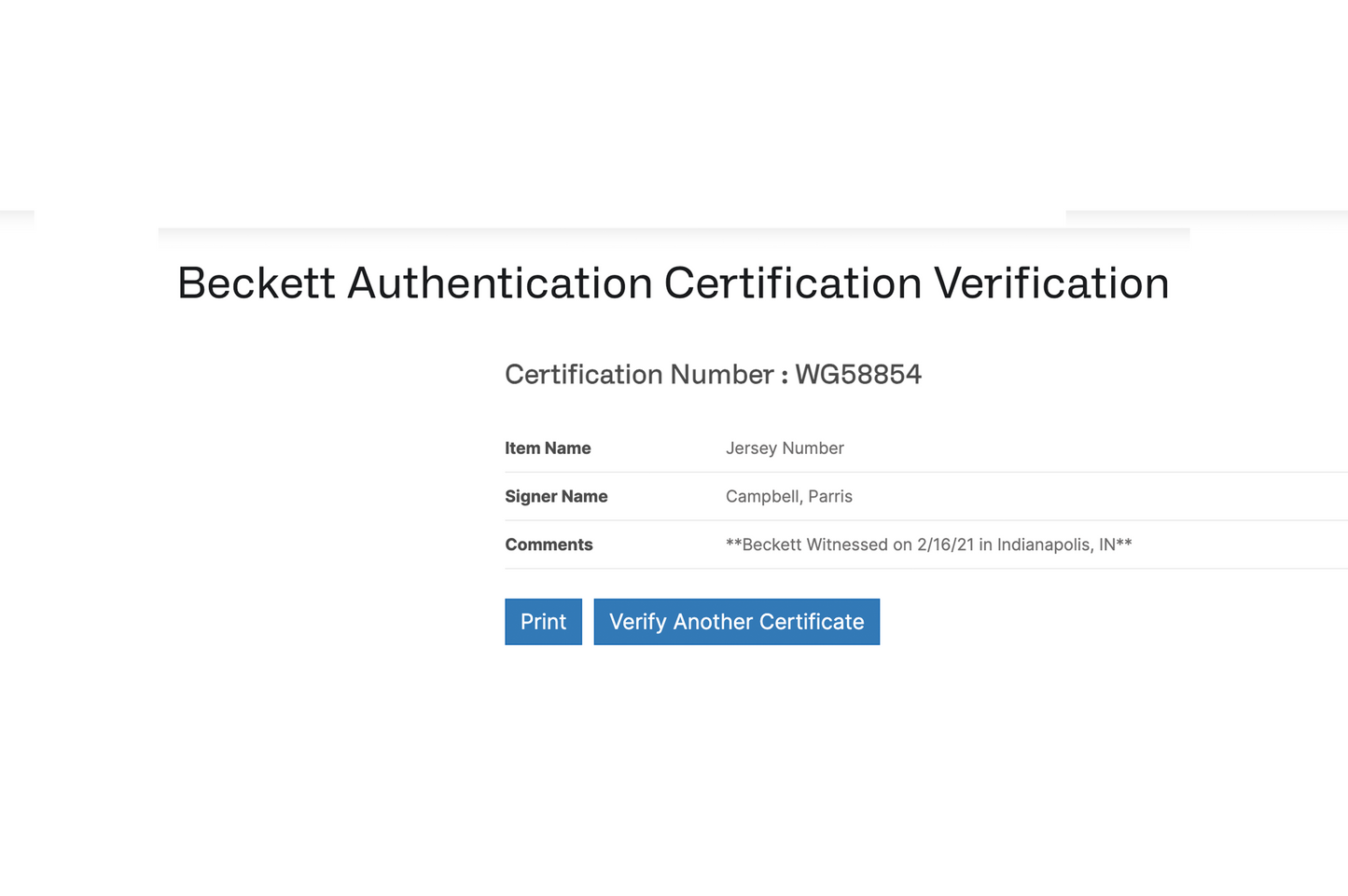 Parris Campbell Autographed Custom Blue Indianapolis Jersey