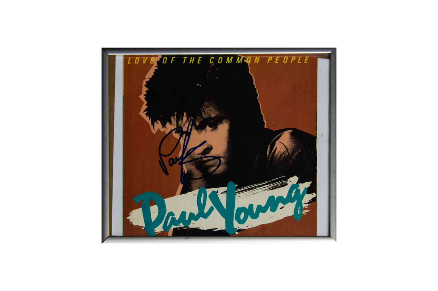 Paul Young Autographed 'Love Of The Common People' 45 Framed