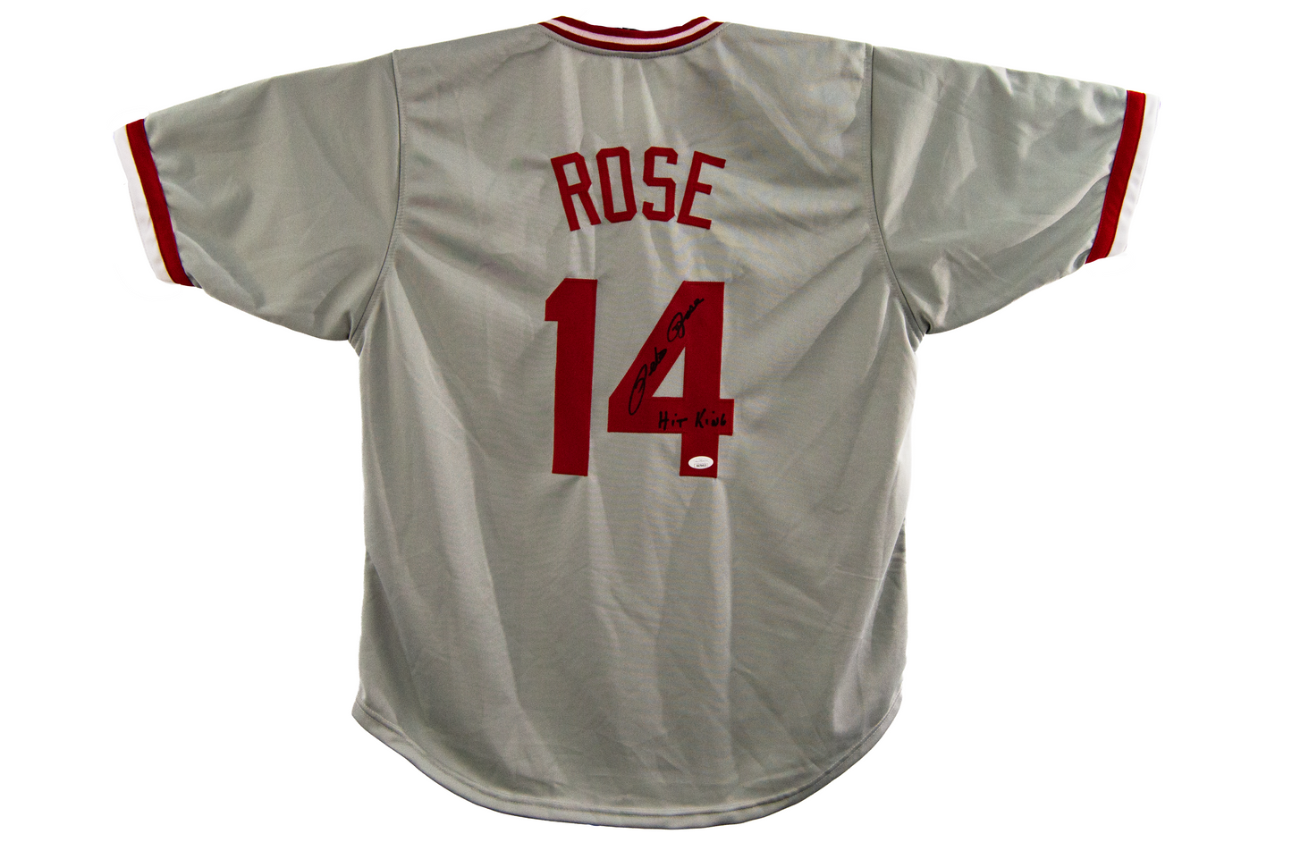 Pete Rose Autographed Custom Gray Cincinnati Jersey (Hit King)