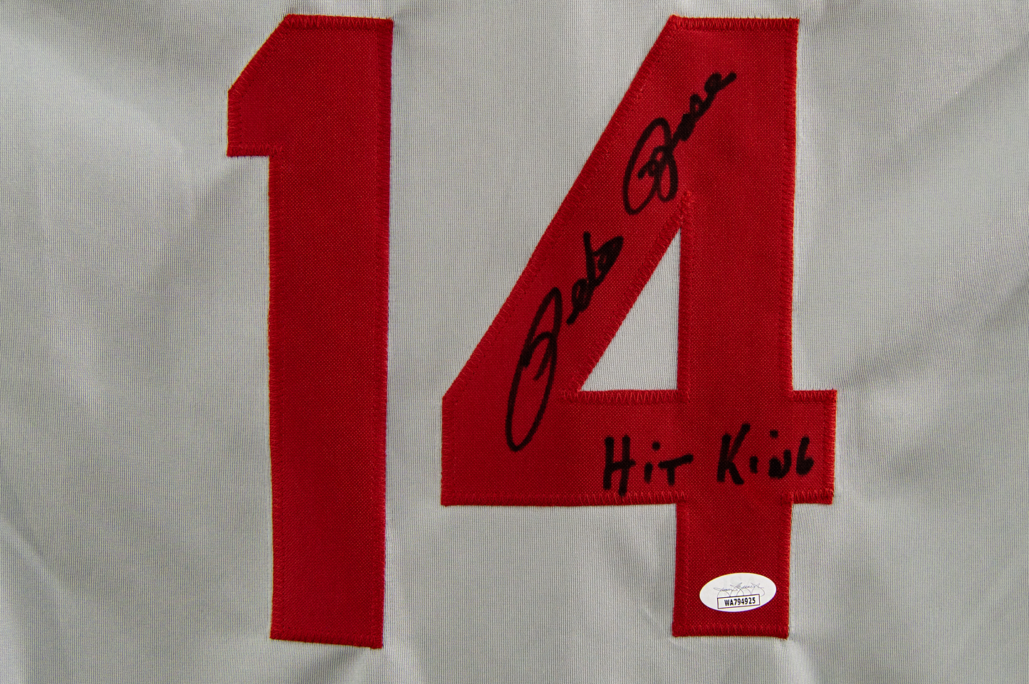 Pete Rose Autographed Custom Gray Cincinnati Jersey (Hit King)