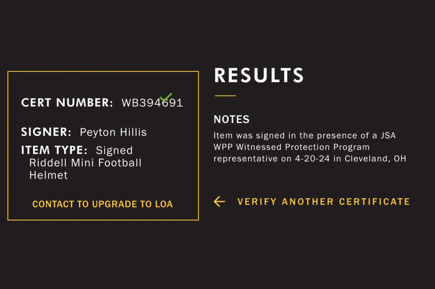 Peyton Hillis Signed Cleveland Browns Mini Helmet