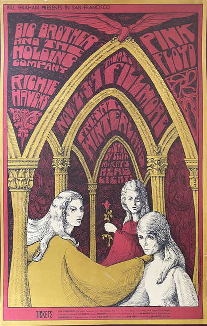 Pink Floyd w/ Big Brother & The Holding Company - Fillmore West - 1967 (1st Print)