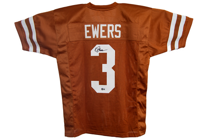 Quinn Ewers Autographed Custom Orange Texas Jersey