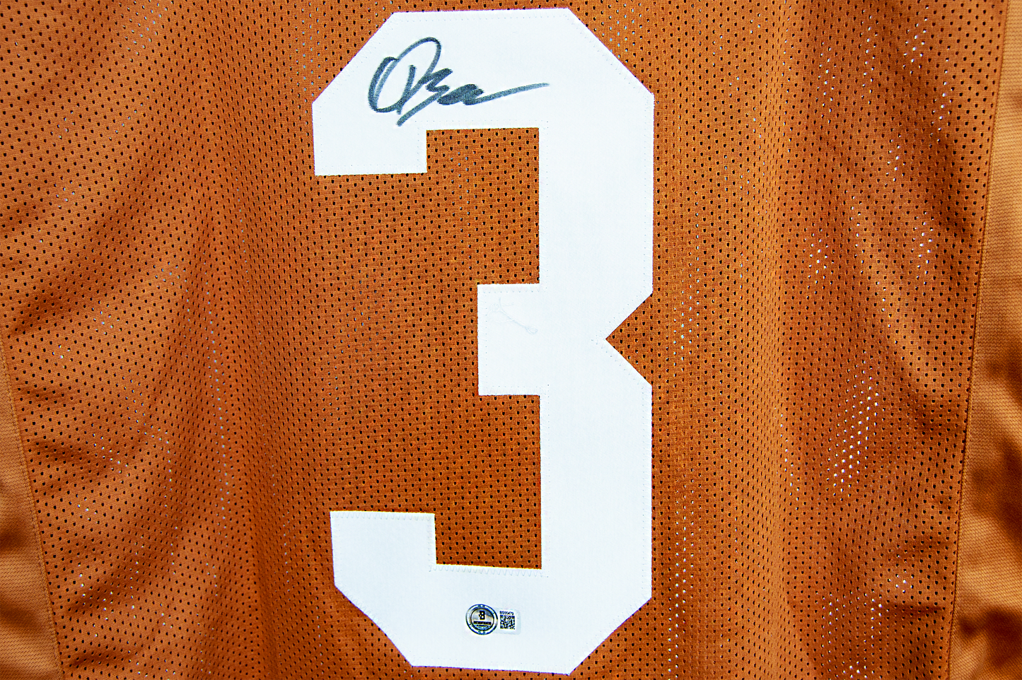 Quinn Ewers Autographed Custom Orange Texas Jersey