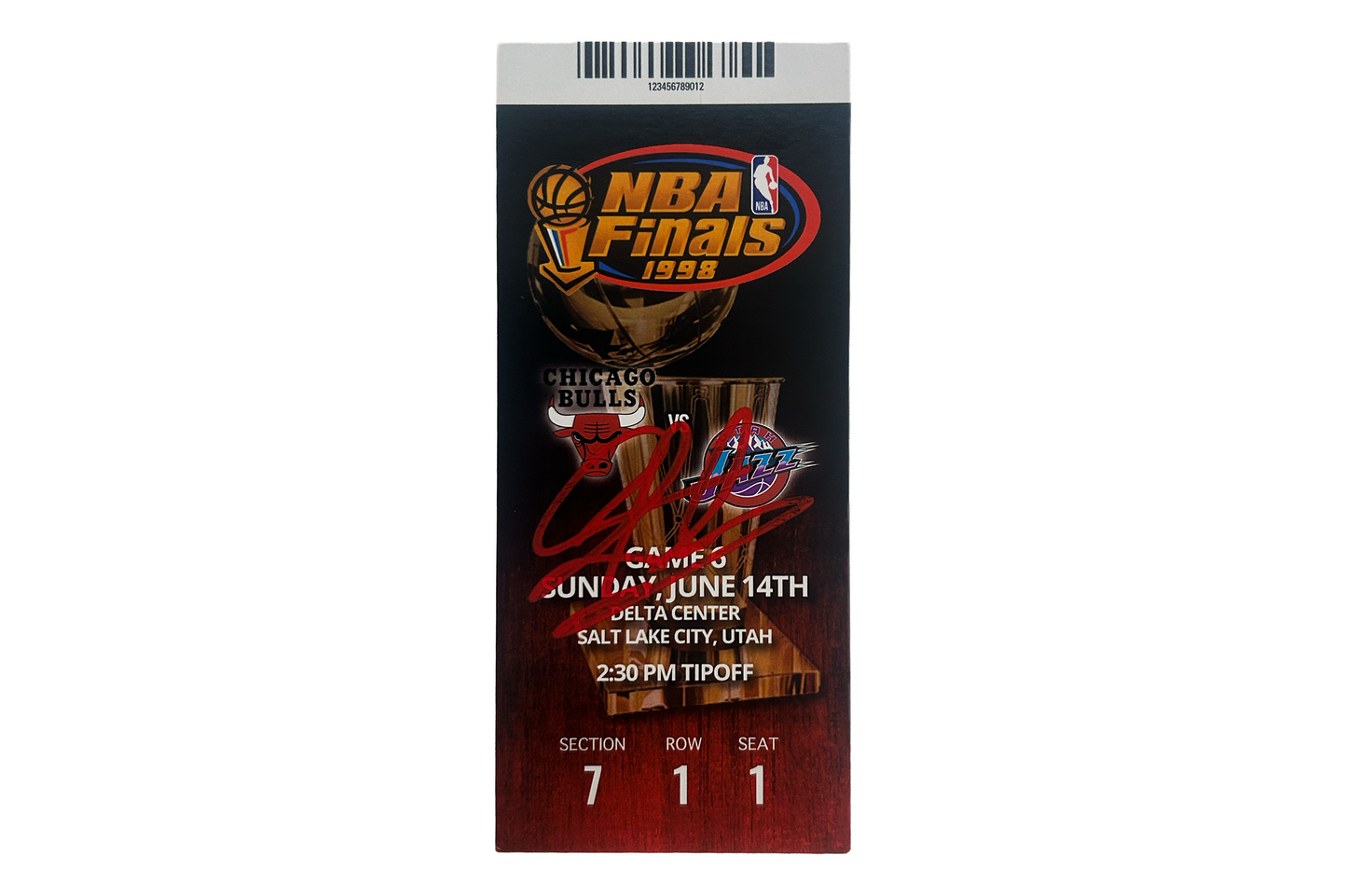 Dennis Rodman Autographed 1998 NBA Finals Commemorative Ticket