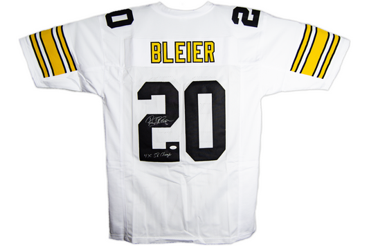 Rocky Bleier Autographed Custom White Pittsburgh Jersey (4x SB Champ)