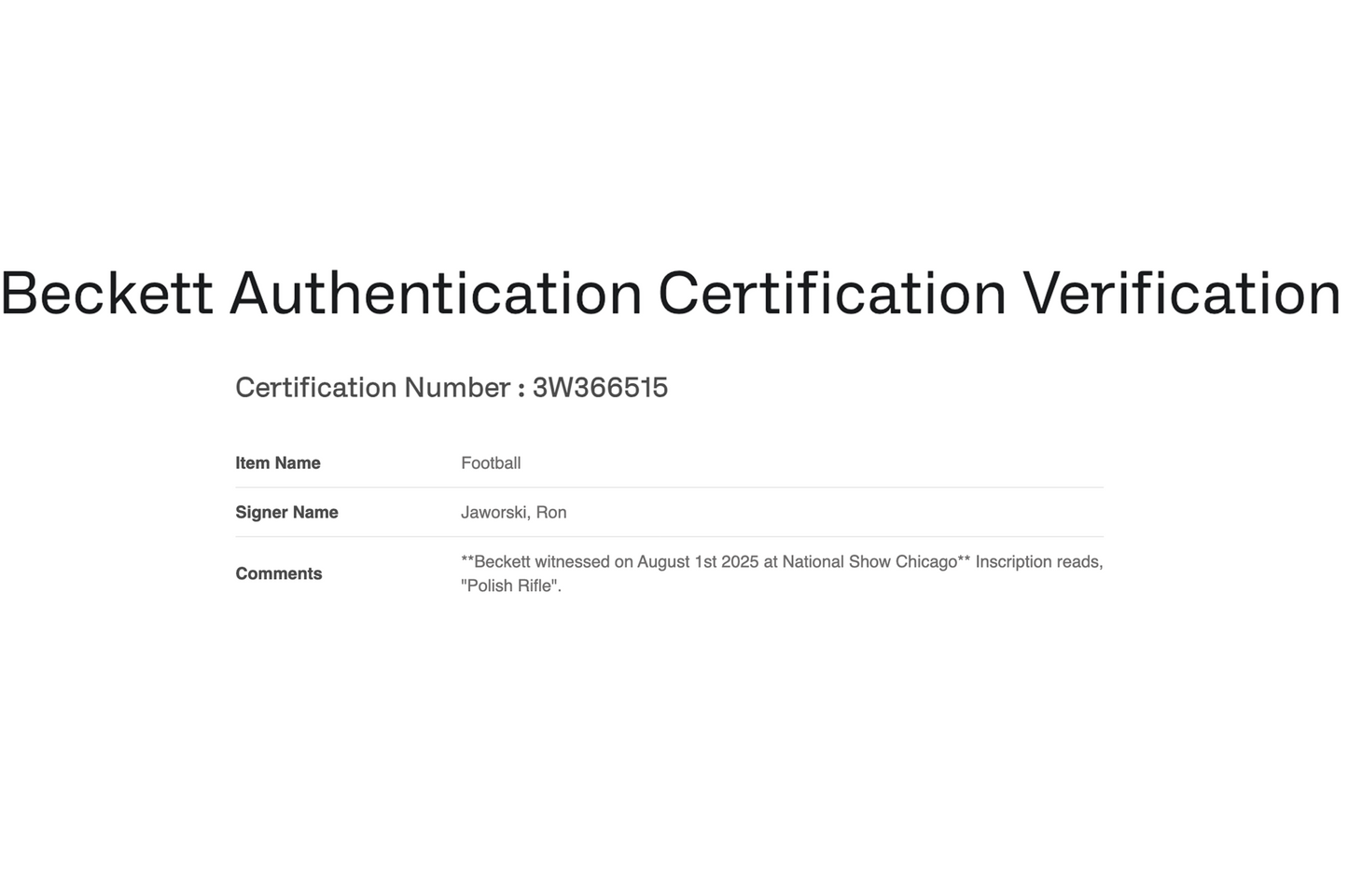 Ron Jaworski Autographed Philadelphia Eagles Football (Polish Rifle)