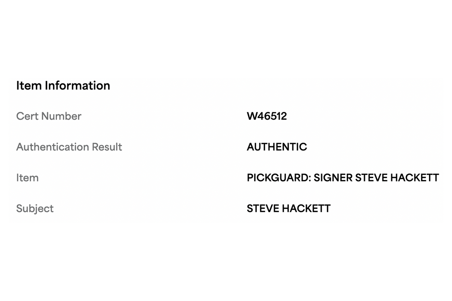 Steve Hackett Autographed Black Guitar