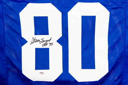 Steve Largent Autographed Custom Blue Seattle Jersey (HOF 95)