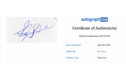 Sly Stone Autographed Framed Display