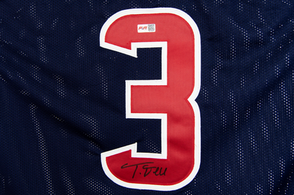 Tank Dell Autographed Blue Houston Custom Jersey