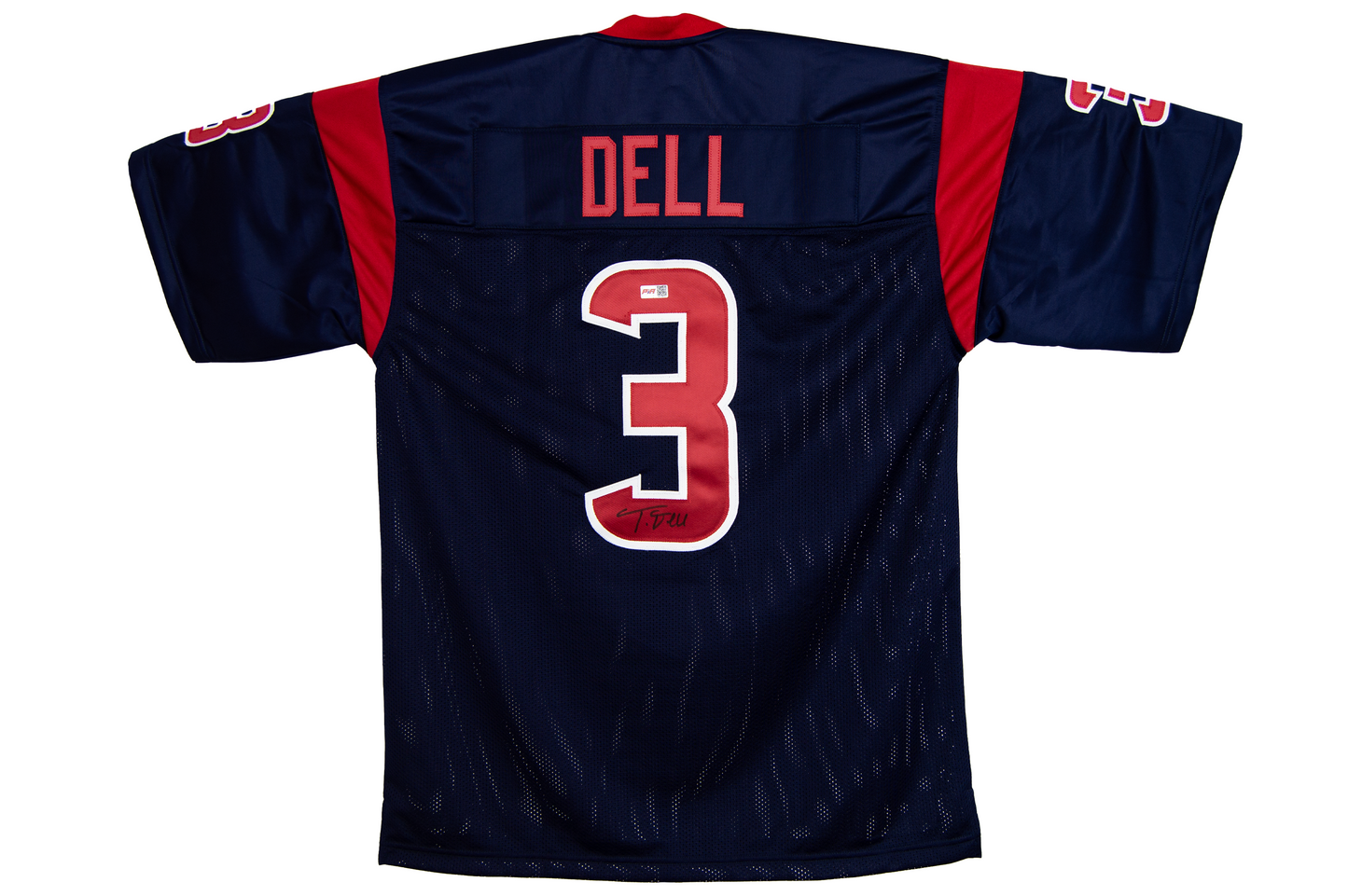 Tank Dell Autographed Blue Houston Custom Jersey