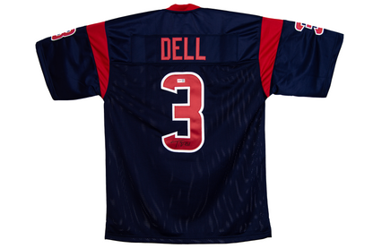 Tank Dell Autographed Blue Houston Custom Jersey