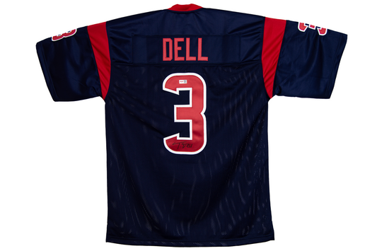 Tank Dell Autographed Blue Houston Custom Jersey