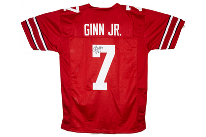 Ted Ginn Jr Autographed Custom Ohio Scarlet Jersey