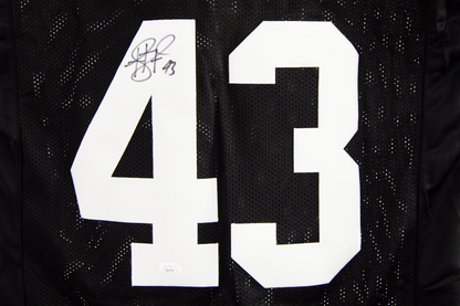 Troy Polamalu Autographed Custom Black Pittsburgh Jersey
