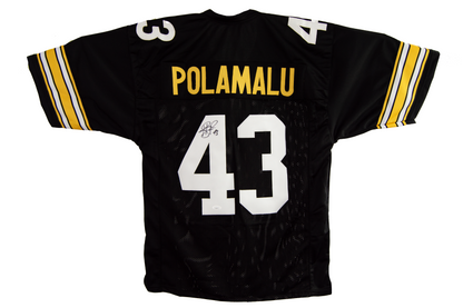 Troy Polamalu Autographed Custom Black Pittsburgh Jersey