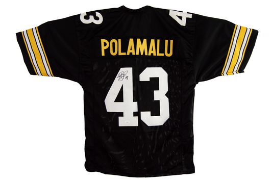 Troy Polamalu Autographed Custom Black Pittsburgh Jersey