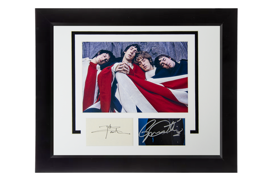 Pete Townshend and Roger Daltrey Autographed Framed Cut Display