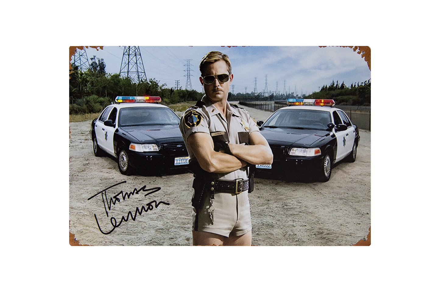 Thomas Lennon Autographed 'Reno 911' 8x11 Tin Sign