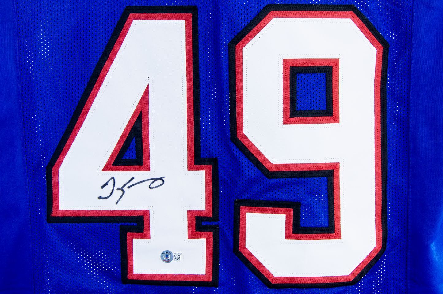 Tremaine Edmunds Autographed Custom Blue Buffalo Jersey