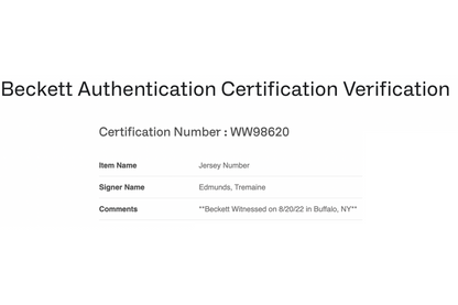 Tremaine Edmunds Autographed Custom Blue Buffalo Jersey