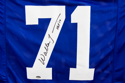 Walter Jones Autographed Blue Custom Seattle Jersey (HOF '14)