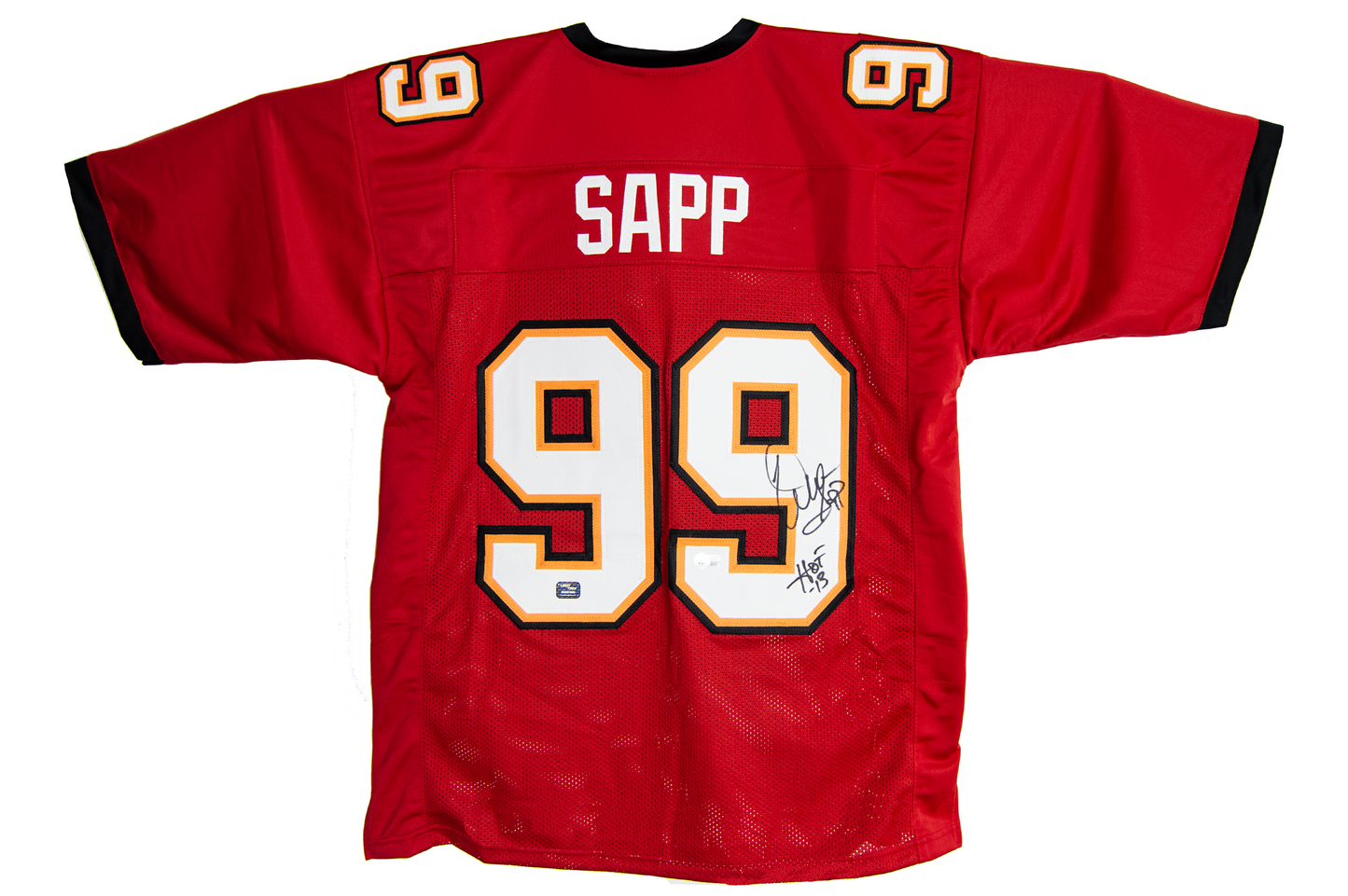 Warren Sapp Autographed Red Custom Tampa Bay Buccaneers Jersey (HOF '13)