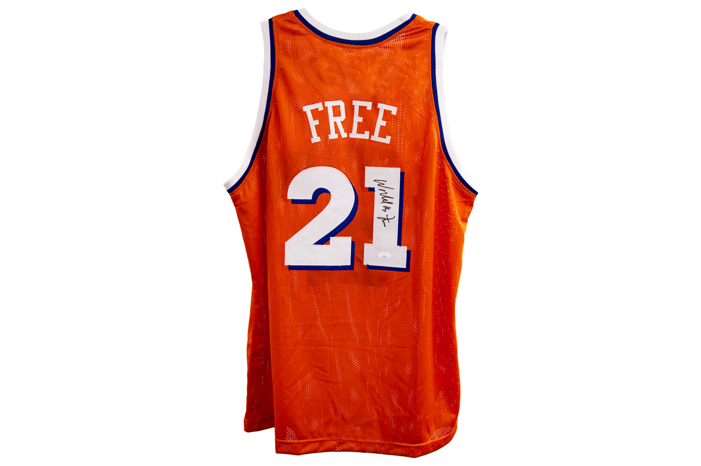 World B Free Autographed Custom Orange Cleveland Jersey
