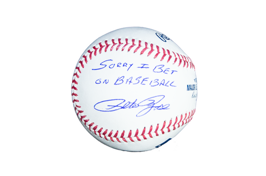 Pete Rose Autographed Baseball (Sorry I Bet On Baseball)