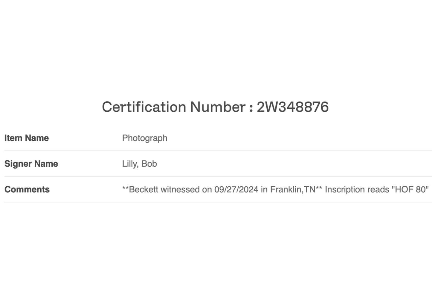 Bob Lilly Autographed Dallas Cowboys Photo (HOF 80)